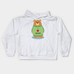 I love bears Kids Hoodie